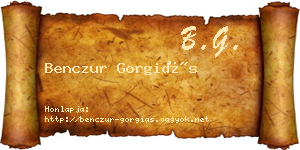 Benczur Gorgiás névjegykártya